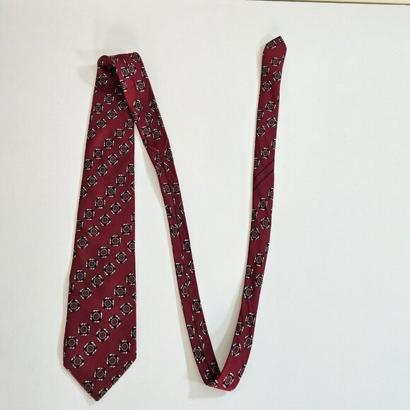 Unbranded Handmade Silk Tie France Geometric Boho Office Preppy W3.5" L59.5" - Picture 2 of 16